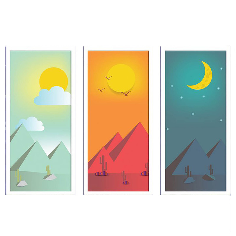 تابلو بکلیت طرح طبیعت مدل کودکانه W-182 مجموعه 3 عددی