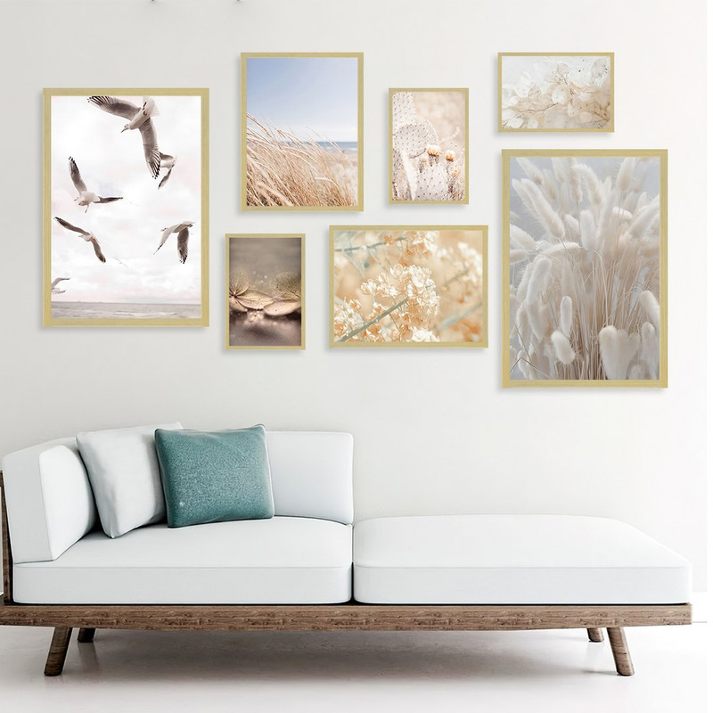 تابلو بکلیت مدل طرح پرنده و گل نی BE-1033  مجموعه 7 عددی