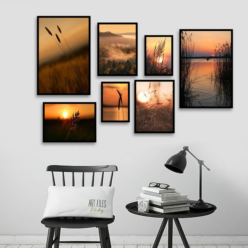 تابلو بکلیت مدل طرح نی زار و غروب B-1028  مجموعه 7 عددی