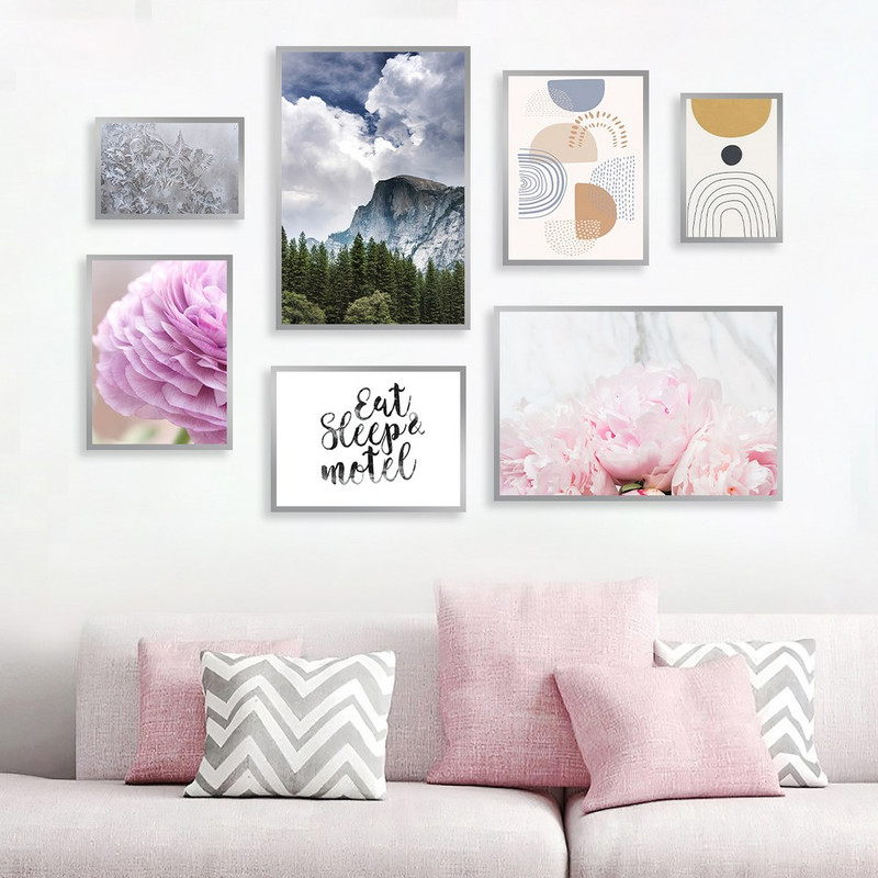 تابلو بکلیت مدل طرح مینیمال و گل و جنگل SI-994  مجموعه 7 عددی