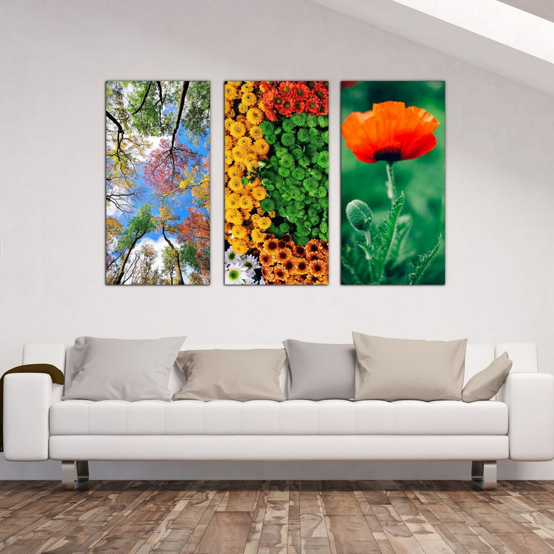 تابلو شاسی بکلیت طرح گل و طبیعت مدل SH-544مجموعه 3 عددی