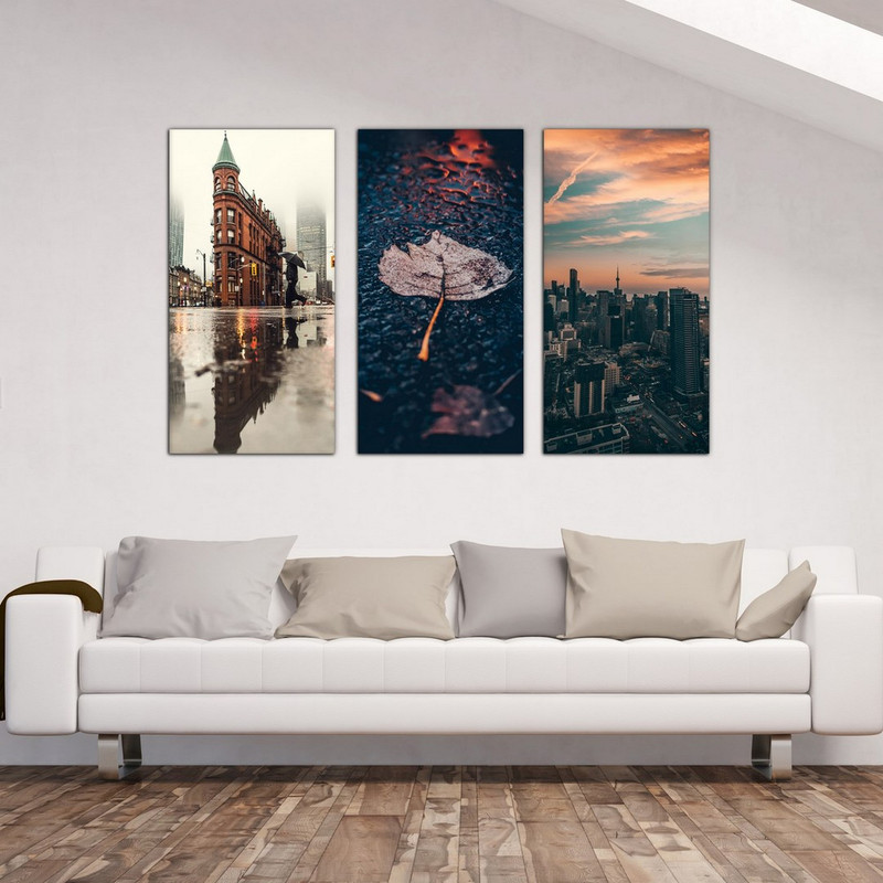 تابلو شاسی بکلیت طرح منظره شهری مدل SH-531 مجموعه 3 عددی