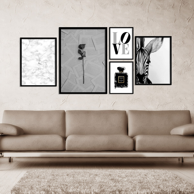 تابلو بکلیت طرح عطر و گل مدل 411 مجموعه 5 عددی