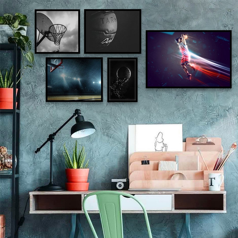 تابلو بکلیت طرح ورزش بسکتبال مدل B-842 مجموعه 5 عددی