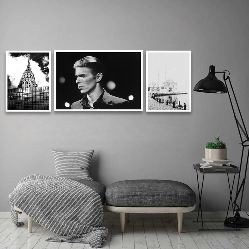 تابلو بکلیت طرح منظره شهر و دیوید بویی مدل W-815 مجموعه 3 عددی