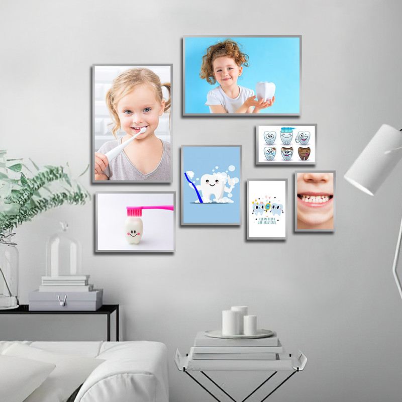 تابلو بکلیت طرح بهداشت دندان و دندانپزشکی مدل SI-1565 مجموعه 7 عددی