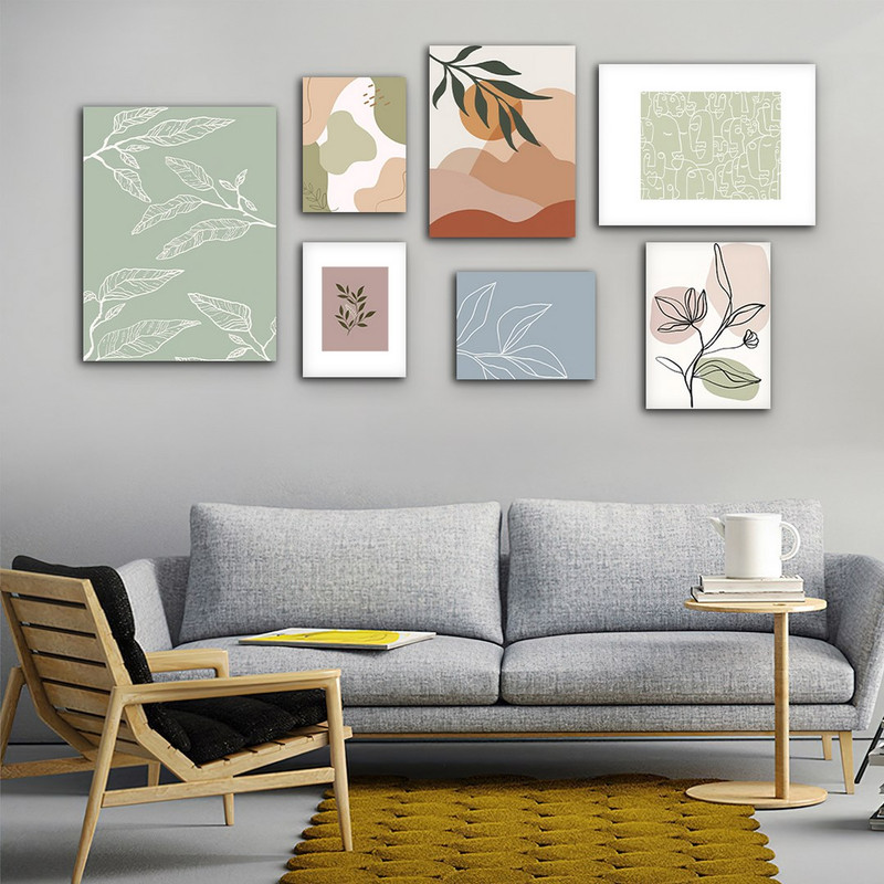 تابلو شاسی بکلیت طرح مینیمال برگ و گل مدل SH-666 مجموعه 7 عددی