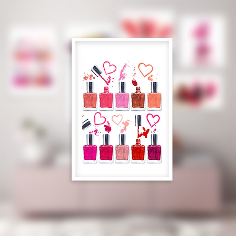 تابلو بکلیت طرح سالن آرایش ناخن و لاک مدل W-925 مجموعه 7 عددی