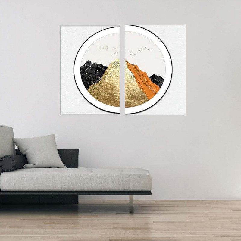 تابلو شاسی بکلیت طرح مدرن نیم دایره کوه مدل SH-1859 مجموعه 2 عددی