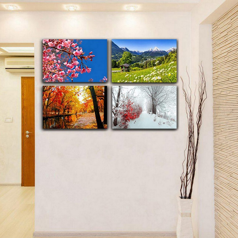 تابلو شاسی بکلیت طرح طبیعت چهار فصل مدل SH-145 مجموعه 4 عددی