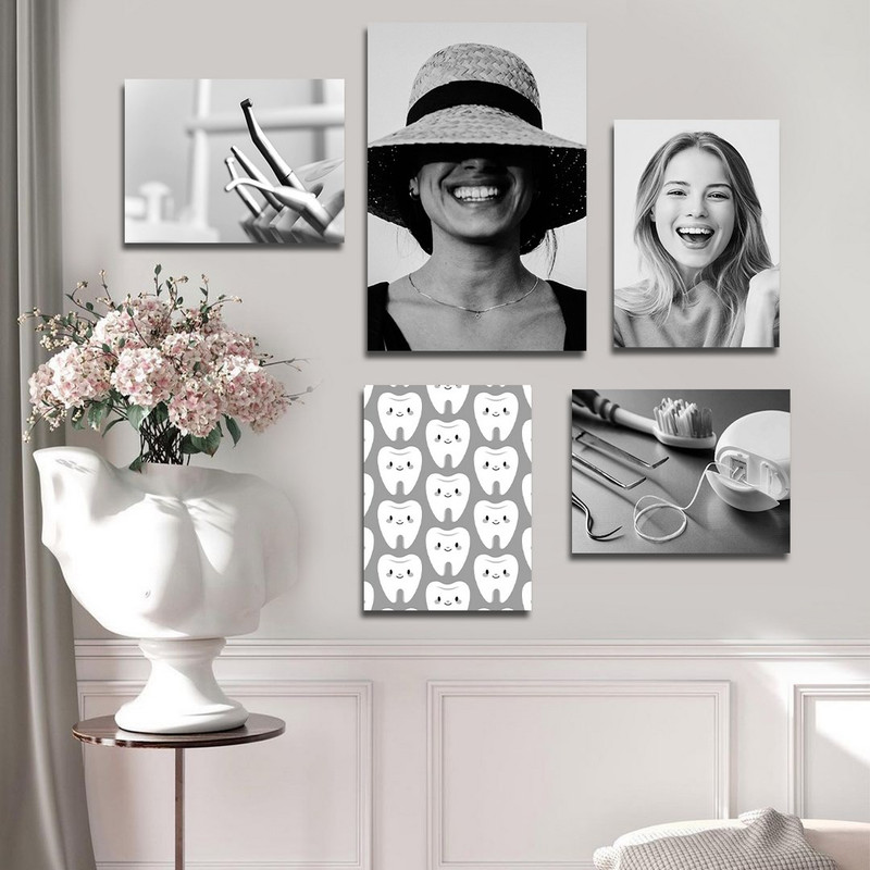 تابلو شاسی بکلیت طرح سلامت دندان و مطب دندانپزشکی مدل SH-1312 مجموعه 5 عددی