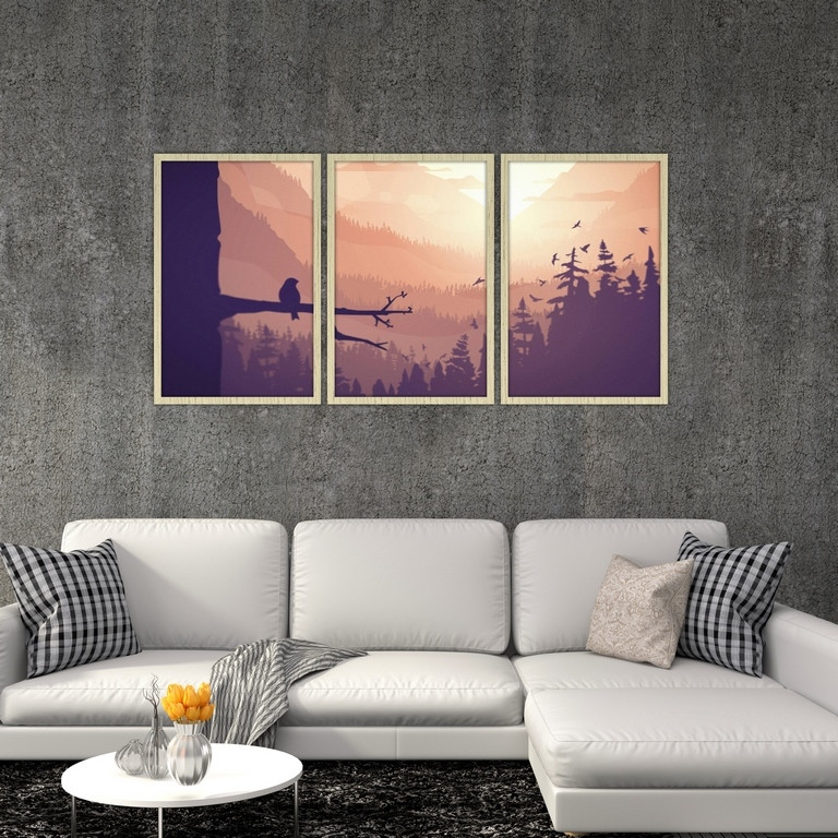 تابلو بکلیت طرح رقص پرندگان مدل S4882 مجموعه 3 عددی