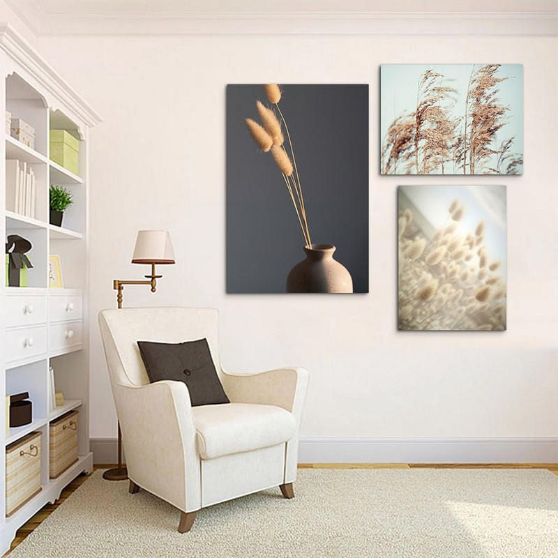 تابلو شاسی بکلیت طرح مزرعه گل نی مدل SH-1001 مجموعه 3 عددی