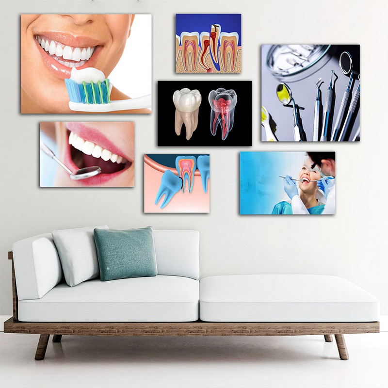 تابلو شاسی بکلیت طرح لبخند و دندان پزشکی مدل SH-932 مجموعه 7 عددی