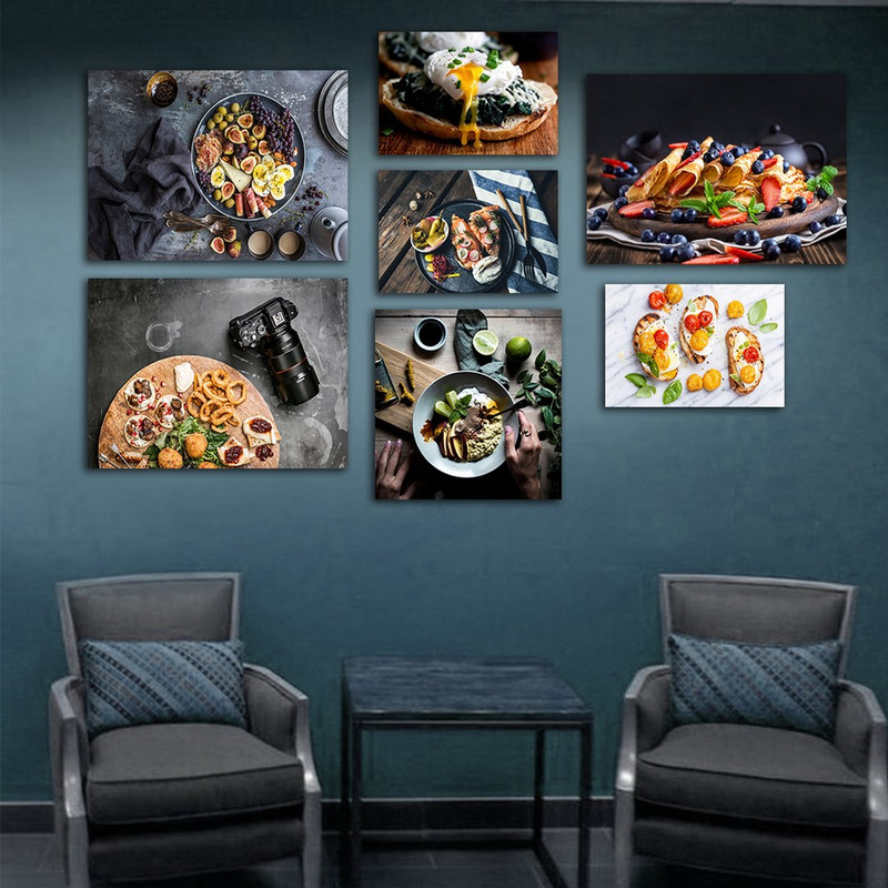 تابلو شاسی بکلیت طرح رستوران و صبحانه مدل SH-890 مجموعه 7 عددی