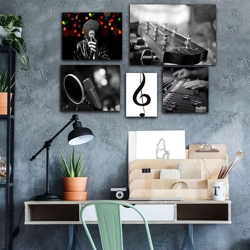 تابلو شاسی بکلیت طرح موسیقی و استودیو خوانندگی مدل SH-853 مجموعه 5 عددی