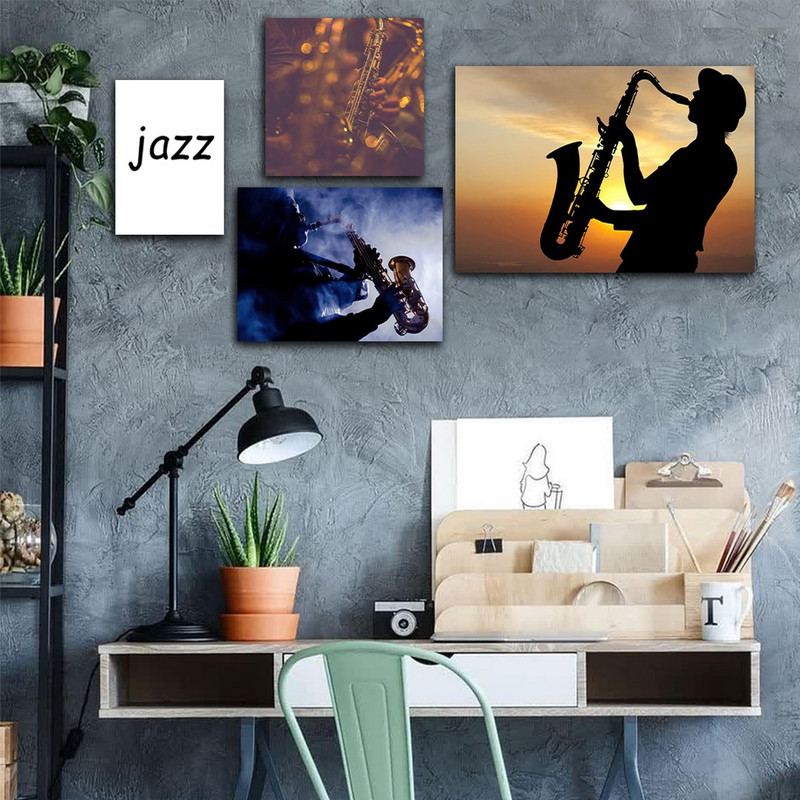 تابلو شاسی بکلیت طرح موسیقی جز و ساکسیفون مدل SH-852 مجموعه 4 عددی