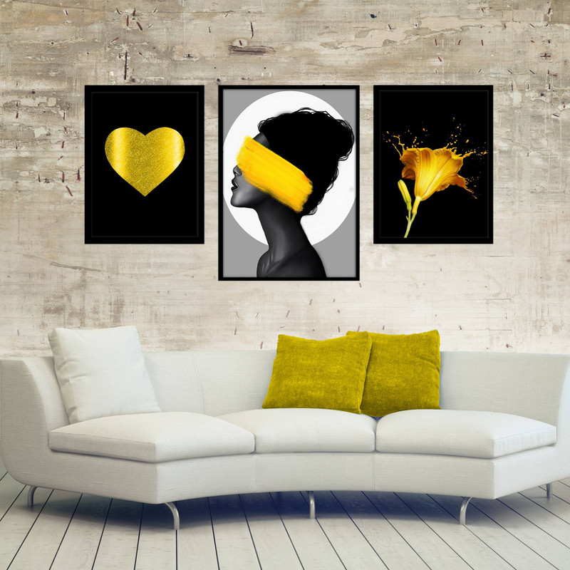 تابلو بکلیت طرح مدرن گل لاله مدل B-580 مجموعه 3 عددی 