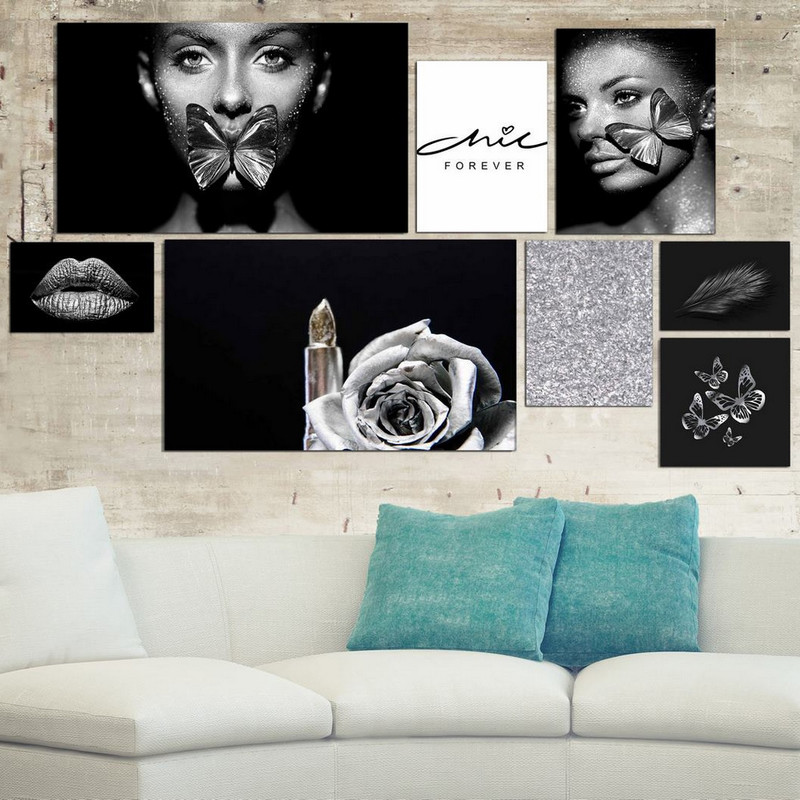 تابلو شاسی بکلیت طرح مدرن چهره و گل مدل SH-389 مجموعه 8 عددی