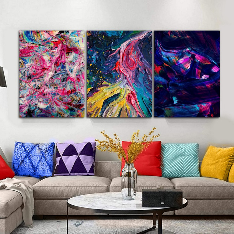 تابلو شاسی بکلیت طرح دکوراتیو نقاشی مدرن مدل SH-324 مجموعه 3 عددی