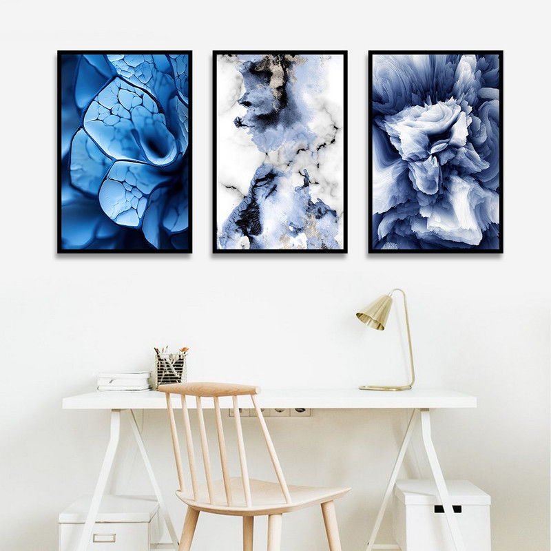تابلو بکلیت طرح نقاشی مدرن ابر و بادی مدل B-1730 مجموعه 3 عددی