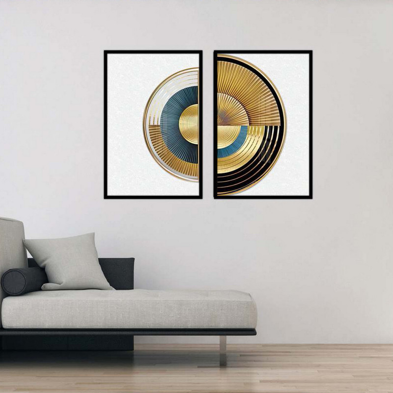 تابلو بکلیت طرح مدرن نیم دایره مدل B-1848 مجموعه 2 عددی