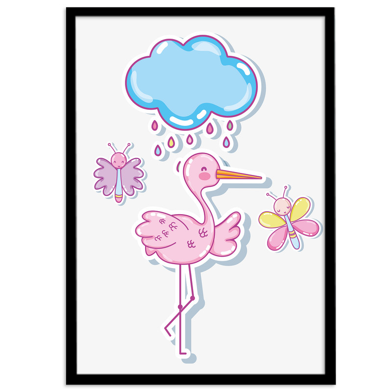 تابلو اتاق کودک و نوزاد بکلیت طرح لک لک مدل B-247