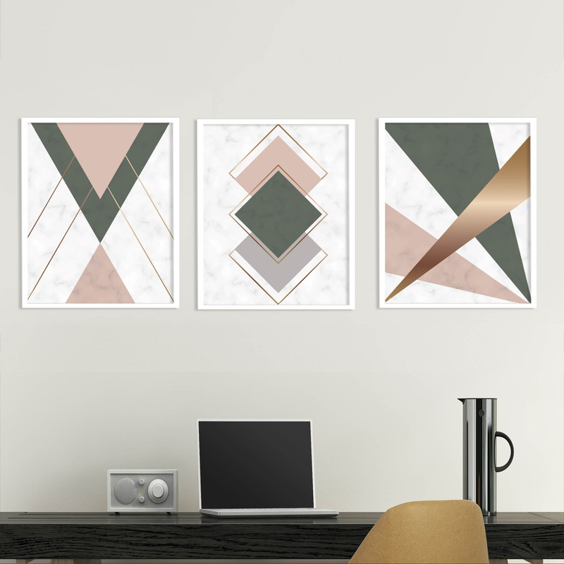 تابلو بکلیت طرح نقاشی مدرن مدل دکوراتیو W-374 بسته 3 عددی