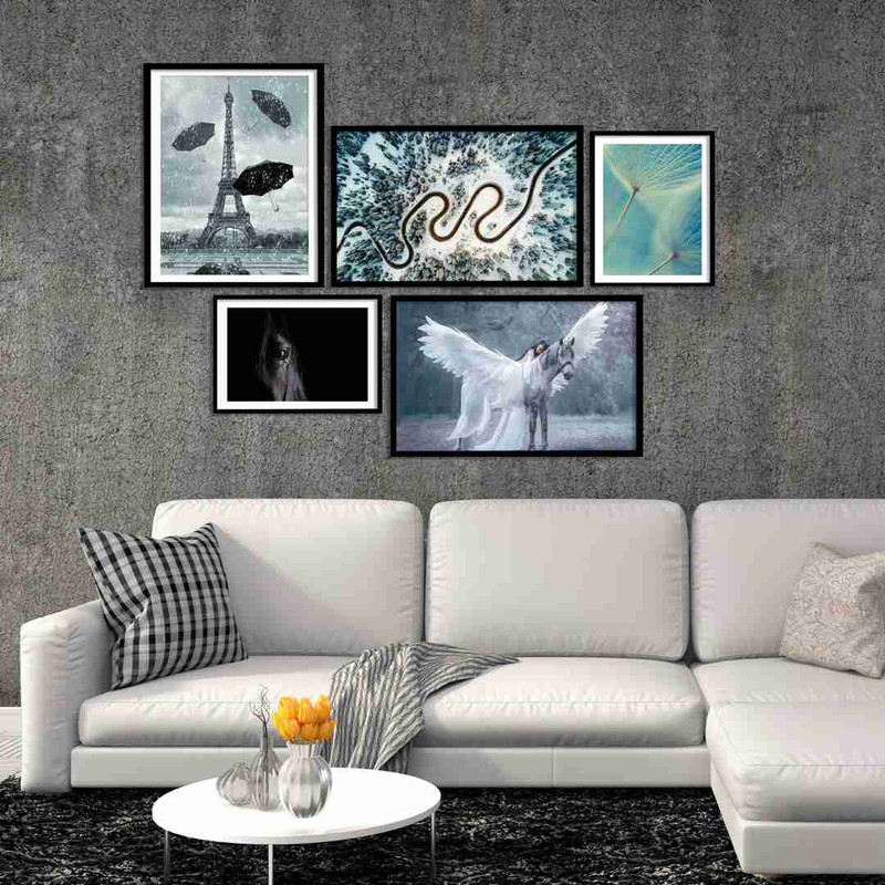 تابلو بکلیت طرح قاصدک و زمستان مدل دکوراتیو B-404 مجموعه 5 عددی