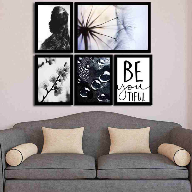 تابلو بکلیت طرح دختر سایه مدل دکوراتیو B-211 مجموعه 5 عددی