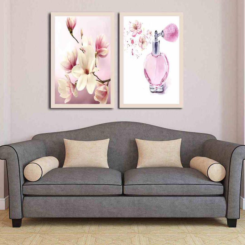 تابلو بکلیت طرح عطر و گل مدل دکوراتیو 197مجموعه 2 عددی