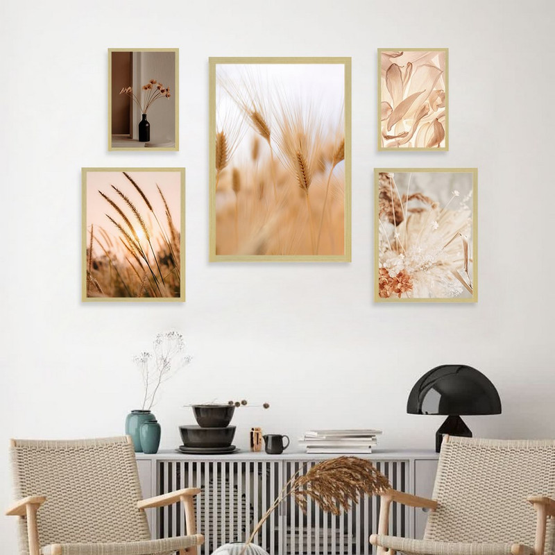 تابلو بکلیت مدل طرح مزرعه گندم زار BE-1036  مجموعه 5 عددی