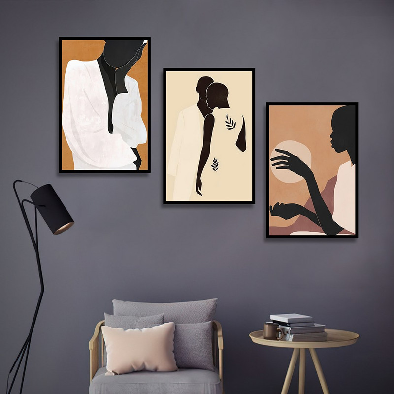 تابلو بکلیت طرح دکوری مدرن سبک مینیمال آرت مدل B-1491 مجموعه 3 عددی