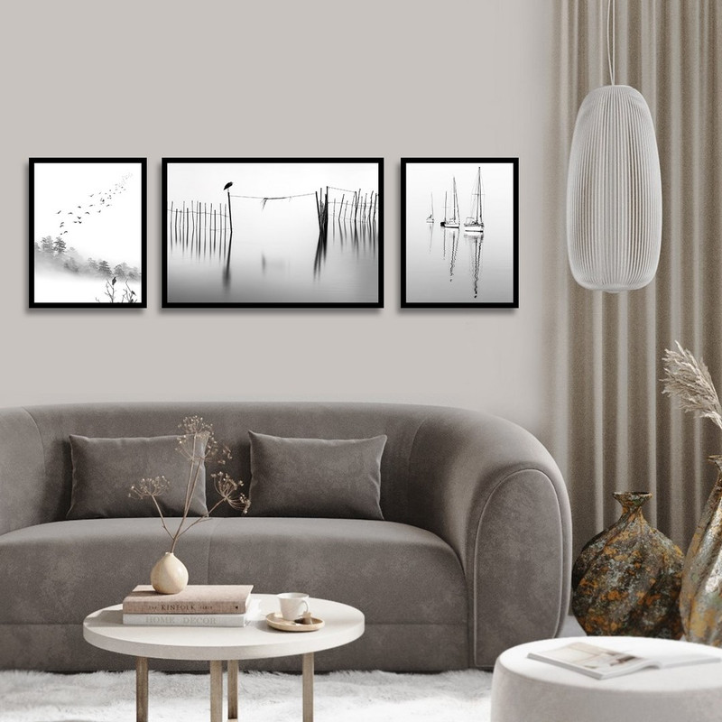 تابلو بکلیت طرح نقاشی دکوری مدرن مدل B-1464 مجموعه 3 عددی