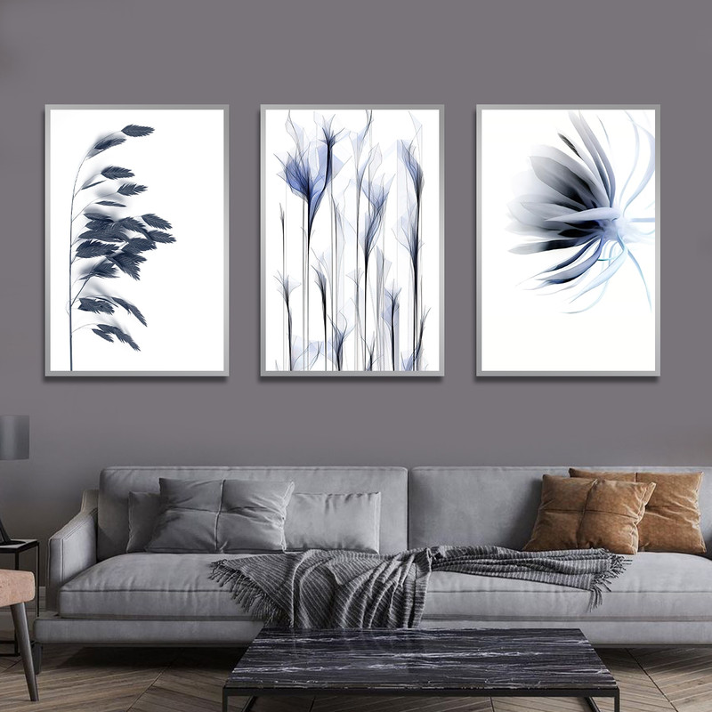 تابلو بکلیت طرح نقاشی دکوری مدرن سبک آبستره مدل SI-1449 مجموعه 3 عددی