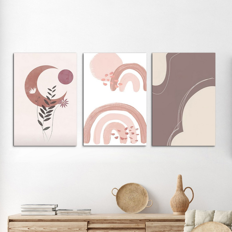 تابلو شاسی بکلیت طرح مینیمال ماه مدل SH-1102 مجموعه 3 عددی