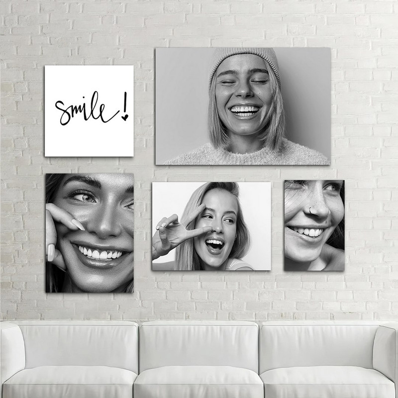 تابلو شاسی بکلیت طرح لبخند و دندانپزشکی مدل SH-1087 مجموعه 5 عددی