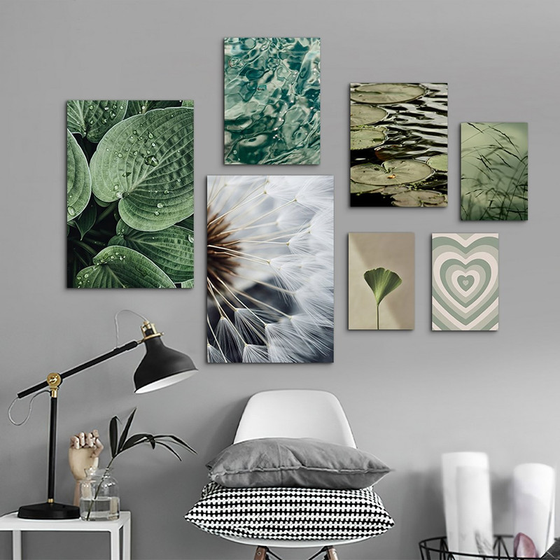 تابلو شاسی بکلیت طرح نیلوفر آبی و برگ مدل SH-1079 مجموعه 7 عددی