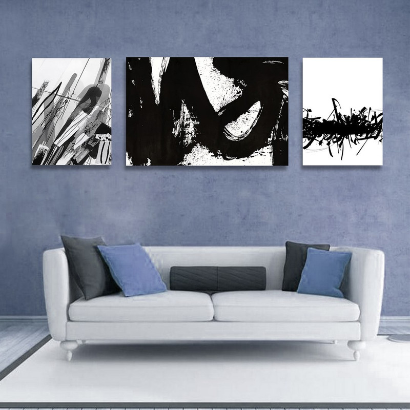 تابلو شاسی بکلیت طرح نقاشی دکوری مدرن سبک آبستره مدل SH-1502 مجموعه 3 عددی