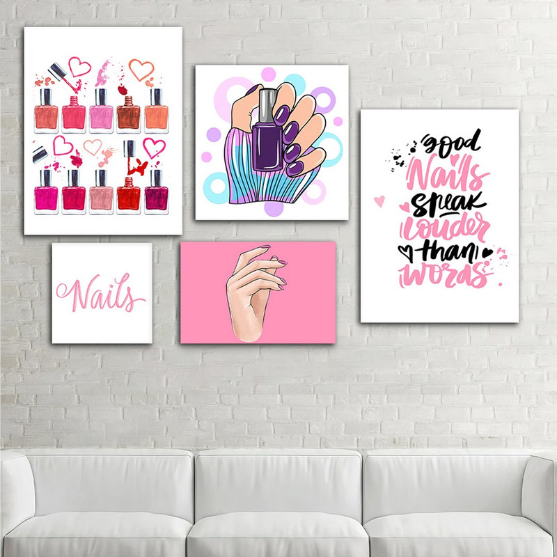 تابلو شاسی بکلیت طرح آرایشی لاک ناخن و مانیکور مدل SH-916 مجموعه 5 عددی