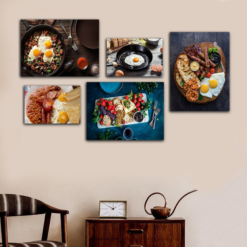 تابلو شاسی بکلیت طرح آشپزخانه و صبحانه مدل SH-863 مجموعه 5 عددی