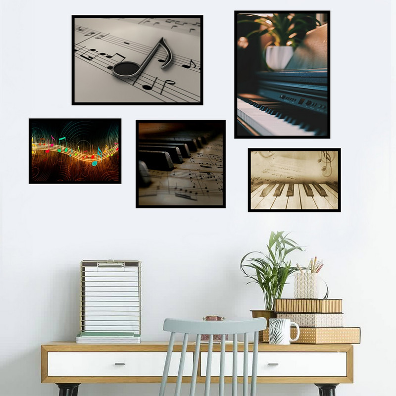 تابلو بکلیت طرح ساز موسیقی ویولن و نت موسیقی مدل B-912 مجموعه 5 عددی  