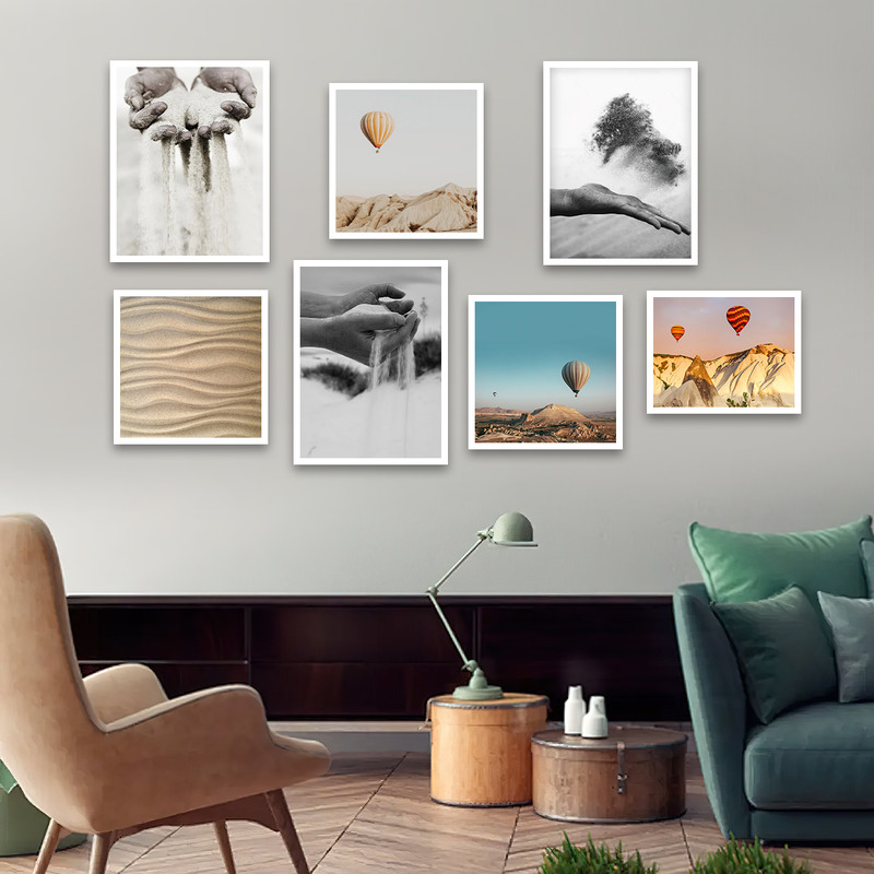 تابلو بکلیت طرح کویر و بالن مدل W-655 مجموعه 7 عددی