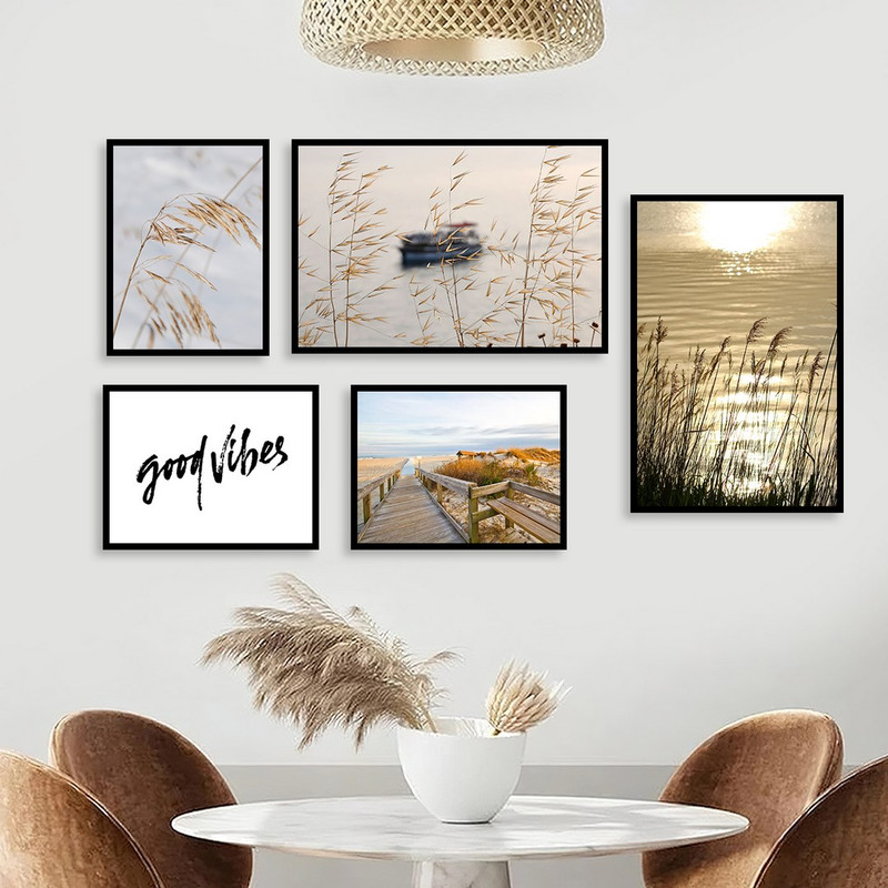 تابلو بکلیت مدل طرح نیزار و پل چوبی B-1020  مجموعه 5 عددی