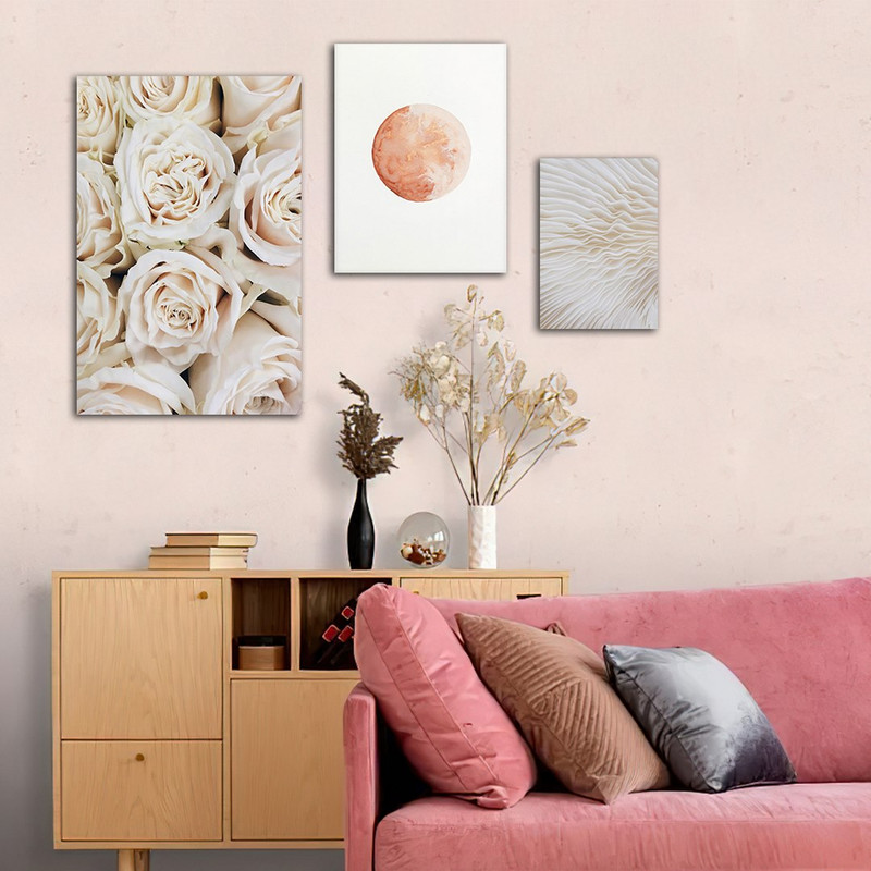 تابلو شاسی بکلیت طرح گل و خورشید مدل SH-821 مجموعه 3 عددی