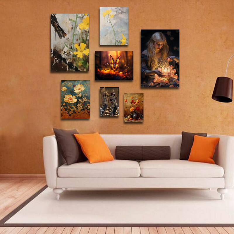 تابلو شاسی بکلیت طرح فرشته و گل و پروانه مدل SH-1365 مجموعه 7 عددی