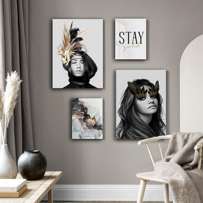 تابلو شاسی بکلیت طرح مدرن و انگیزشی دخترانه مدل SH-599 مجموعه 4 عددی