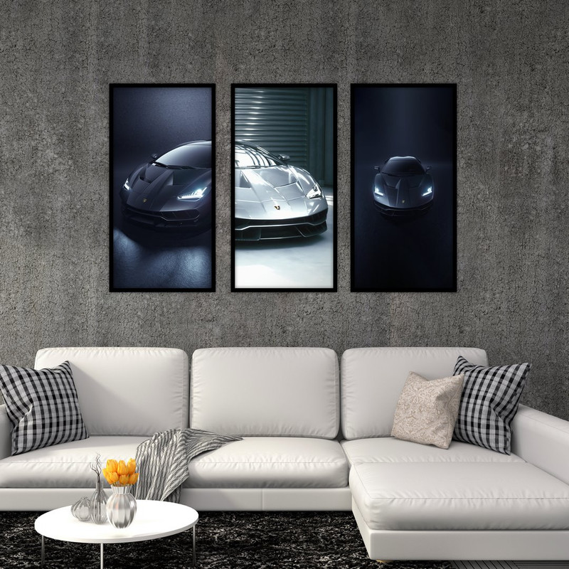 تابلو بکلیت طرح ماشین لامبورگینی مدل B-506 مجموعه 3 عددی