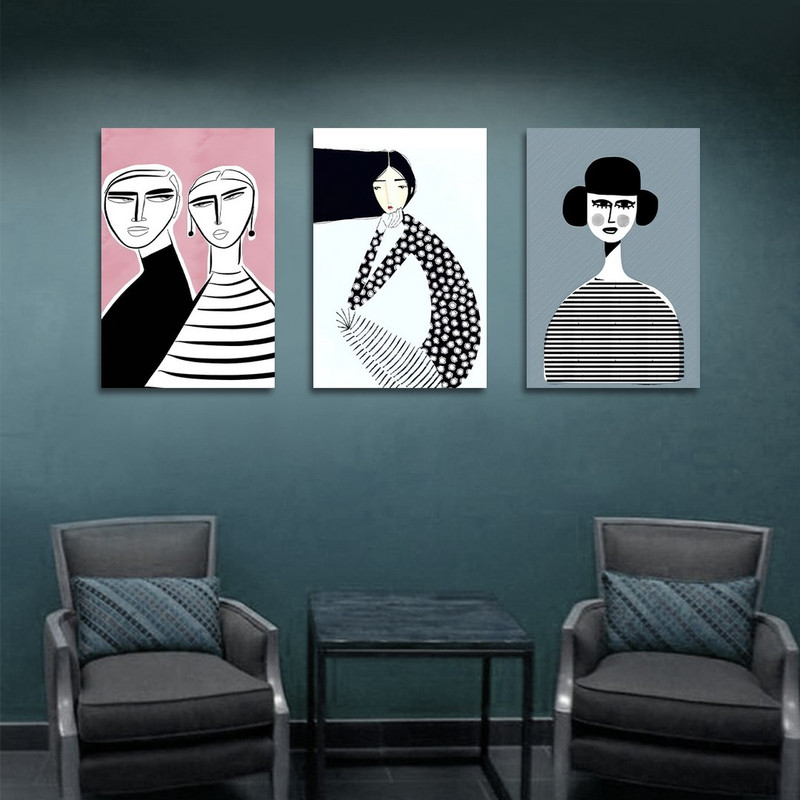 تابلو شاسی بکلیت طرح نقاشی دکوراتیو مدرن سبک کوبیسم  مدل SH-1400 مجموعه 3 عددی