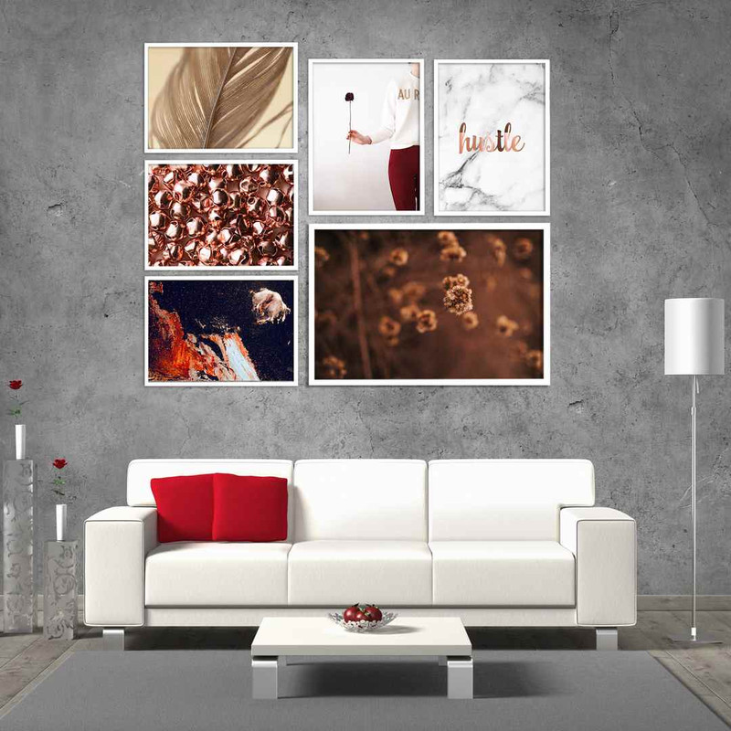 تابلو بکلیت طرح پر و قاصدک مدل دکوراتیو W-398 مجموعه 6 عددی